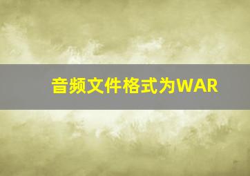 音频文件格式为WAR