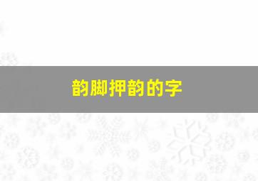 韵脚押韵的字