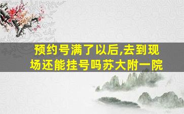 预约号满了以后,去到现场还能挂号吗苏大附一院