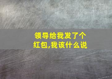 领导给我发了个红包,我该什么说