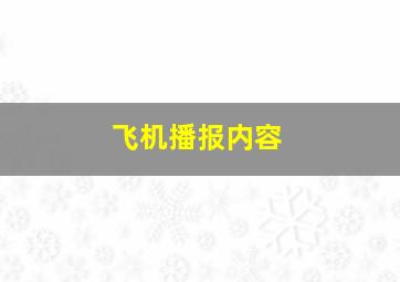 飞机播报内容