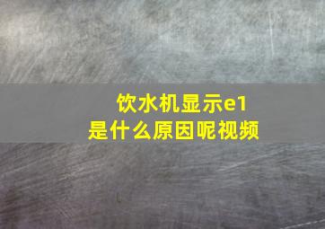 饮水机显示e1是什么原因呢视频