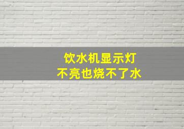 饮水机显示灯不亮也烧不了水