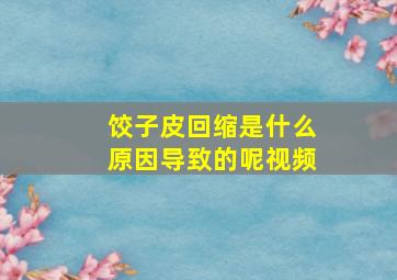 饺子皮回缩是什么原因导致的呢视频