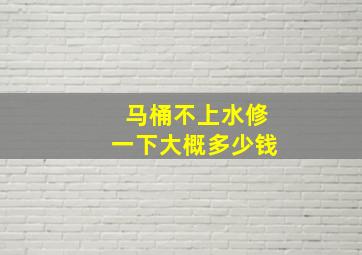 马桶不上水修一下大概多少钱