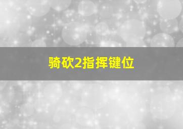 骑砍2指挥键位