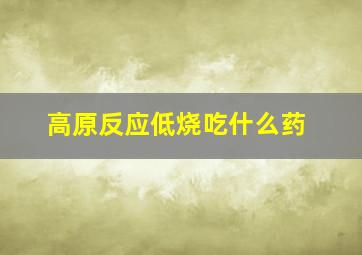 高原反应低烧吃什么药