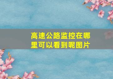 高速公路监控在哪里可以看到呢图片