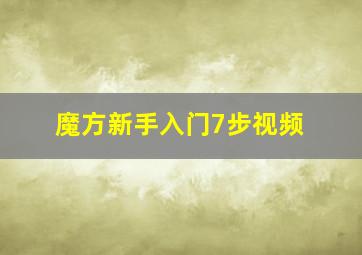 魔方新手入门7步视频