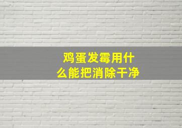 鸡蛋发霉用什么能把消除干净