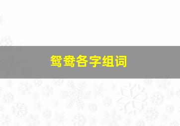 鸳鸯各字组词