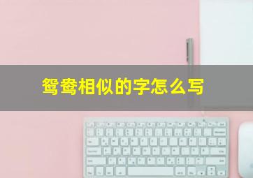 鸳鸯相似的字怎么写