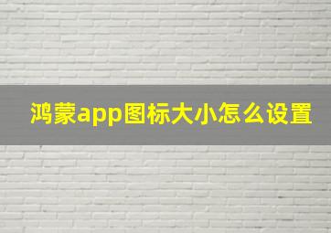 鸿蒙app图标大小怎么设置