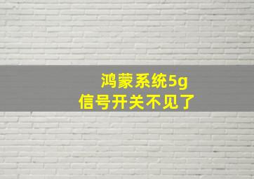 鸿蒙系统5g信号开关不见了