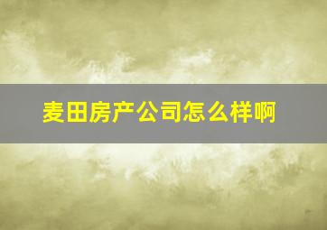 麦田房产公司怎么样啊