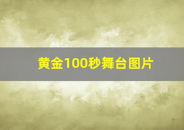 黄金100秒舞台图片