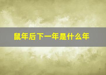 鼠年后下一年是什么年