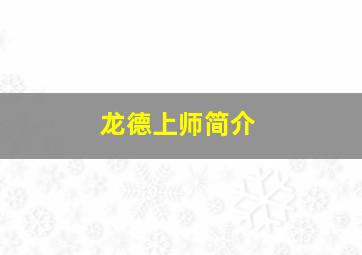 龙德上师简介